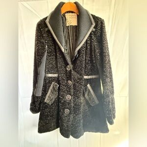 Free People black fitted jacket/long blazer size 8